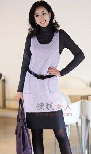 韓流淑女針織衫 內(nèi)搭疊穿顯優(yōu)雅大方